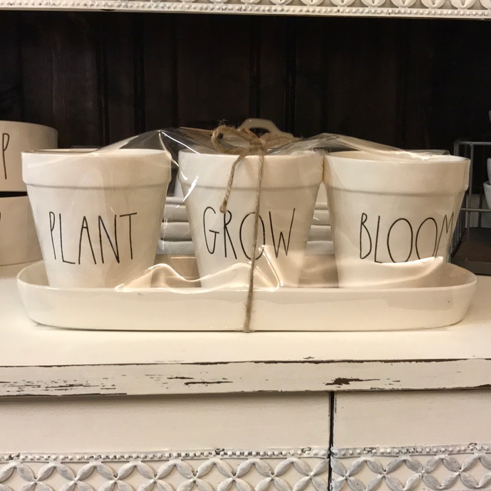 Rae Dunn “Plant, Grow, Bloom” Planters